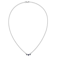 14k White Gold Pear Sapphire and Diamond 18 inch Necklace-PM7176-SA-012-WA