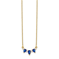 14k Pear Sapphire and Diamond 18 inch Necklace-PM7176-SA-012-YA