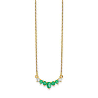 14k Emerald and Diamond 18 inch Necklace-PM7177-EM-007-YA