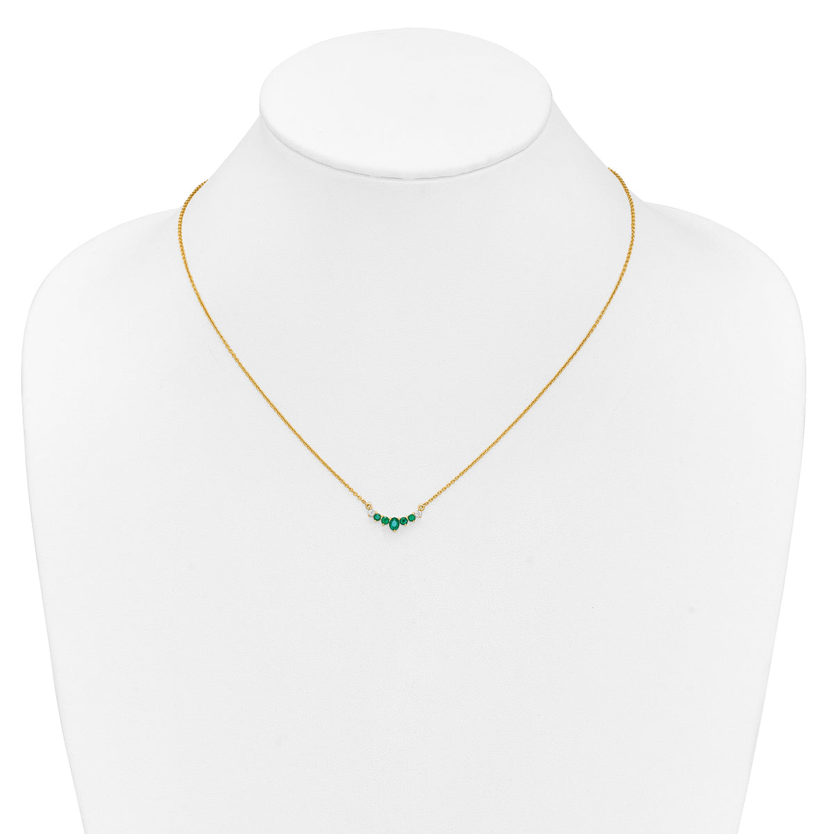 14k Emerald and Diamond 18 inch Necklace-PM7177-EM-007-YA