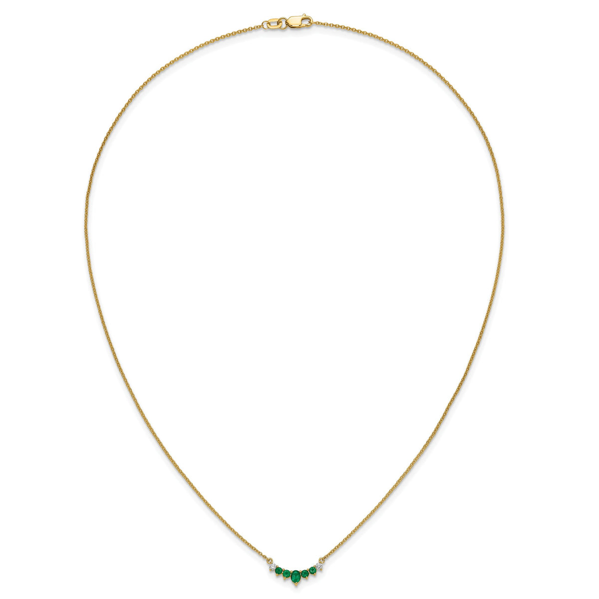 14k Emerald and Diamond 18 inch Necklace-PM7177-EM-007-YA