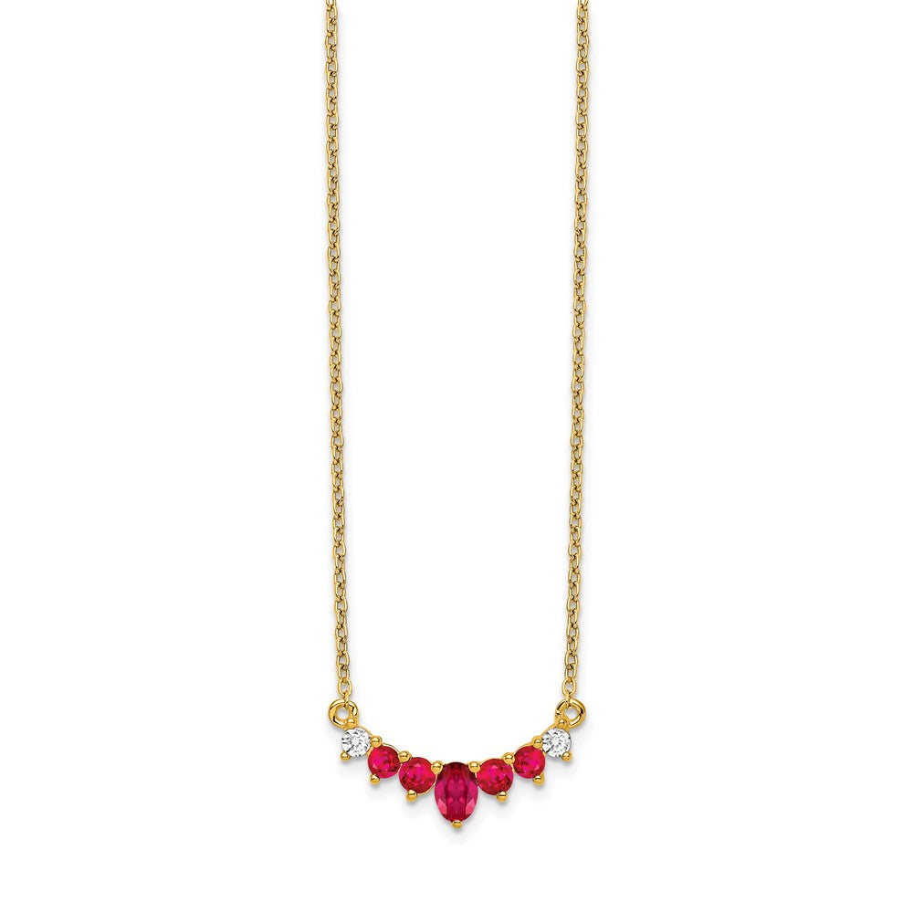 14k Ruby and Diamond 18 inch Necklace-PM7177-RU-007-YA