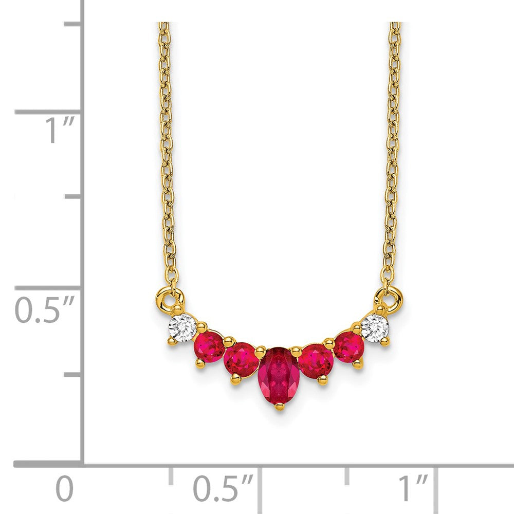 14k Ruby and Diamond 18 inch Necklace-PM7177-RU-007-YA