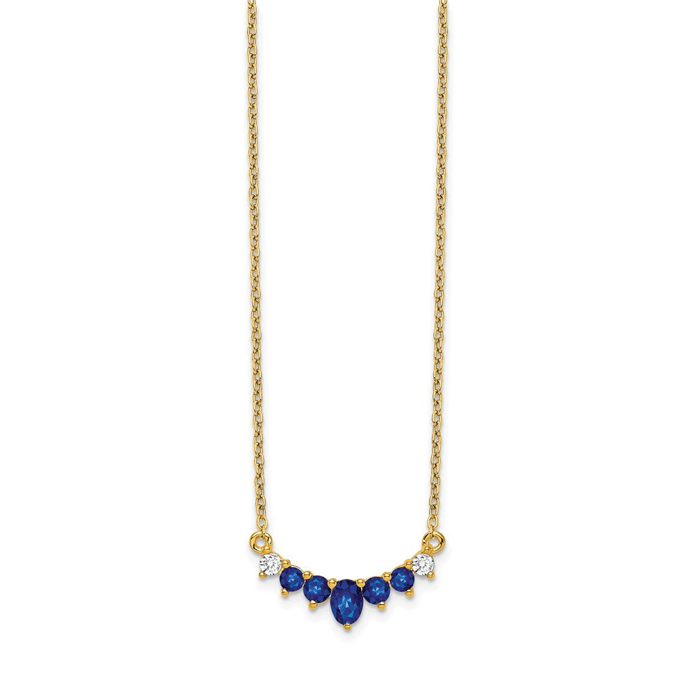 14k Sapphire and Diamond 18 inch Necklace-PM7177-SA-007-YA