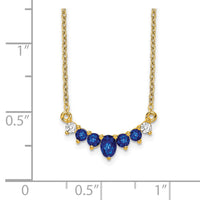 14k Sapphire and Diamond 18 inch Necklace-PM7177-SA-007-YA