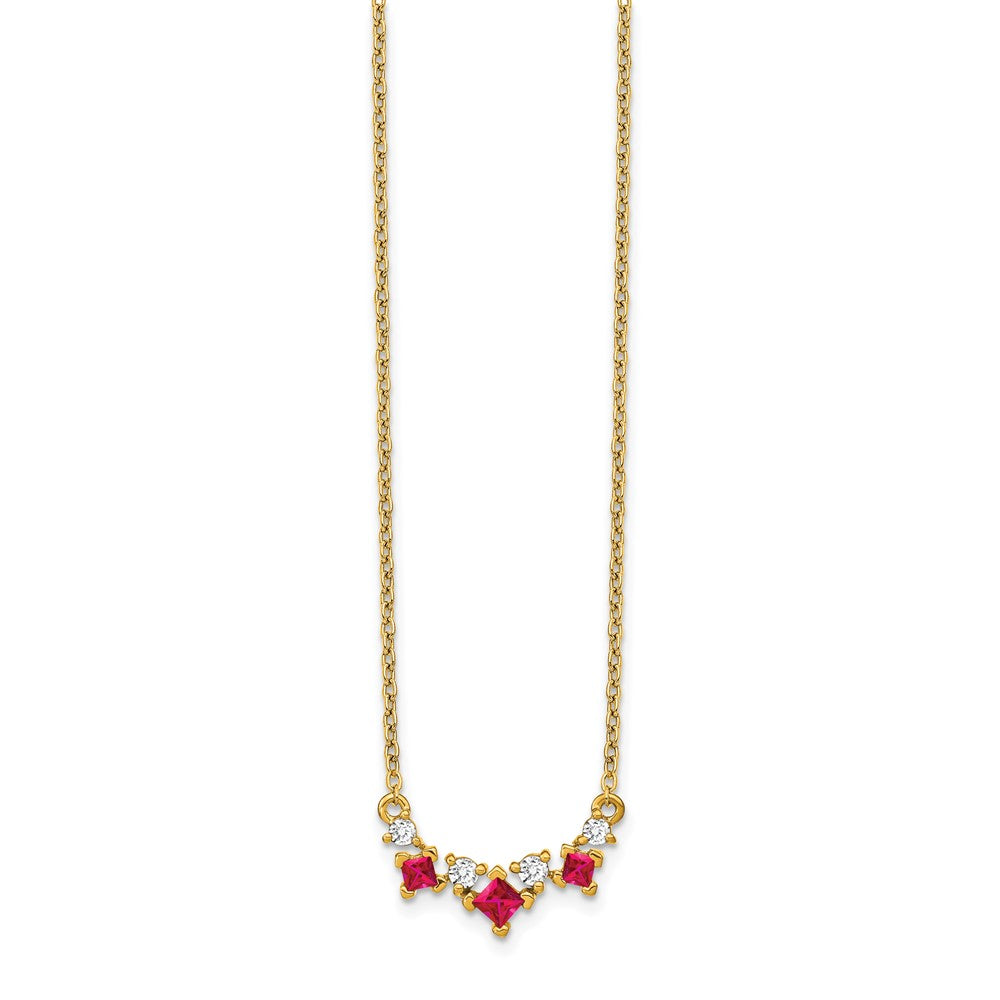 14k Ruby and Diamond 18 inch Necklace-PM7178-RU-012-YA