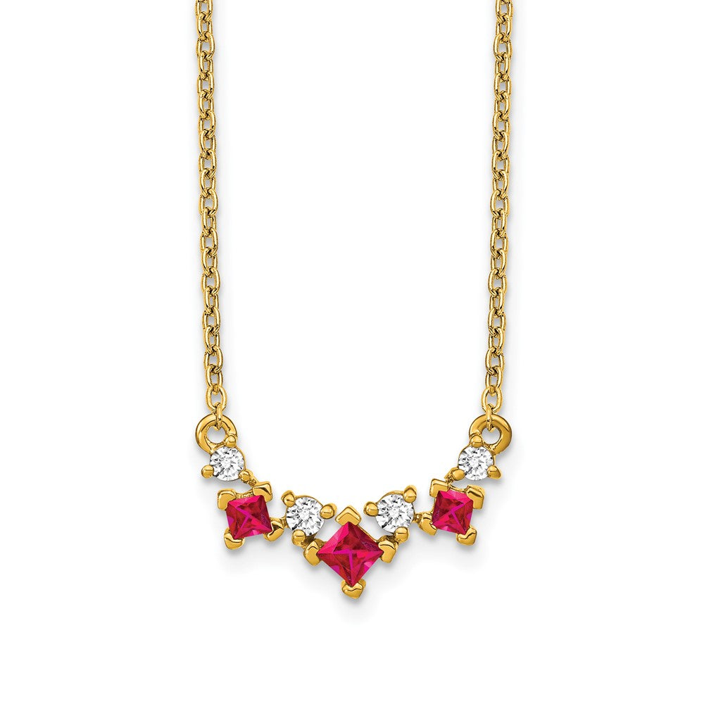 14k Ruby and Diamond 18 inch Necklace-PM7178-RU-012-YA