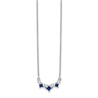 14k White Gold Sapphire and Diamond 18 inch Necklace-PM7178-SA-012-WA