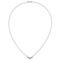 14k White Gold Sapphire and Diamond 18 inch Necklace-PM7178-SA-012-WA
