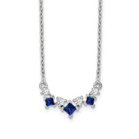 14k White Gold Sapphire and Diamond 18 inch Necklace-PM7178-SA-012-WA