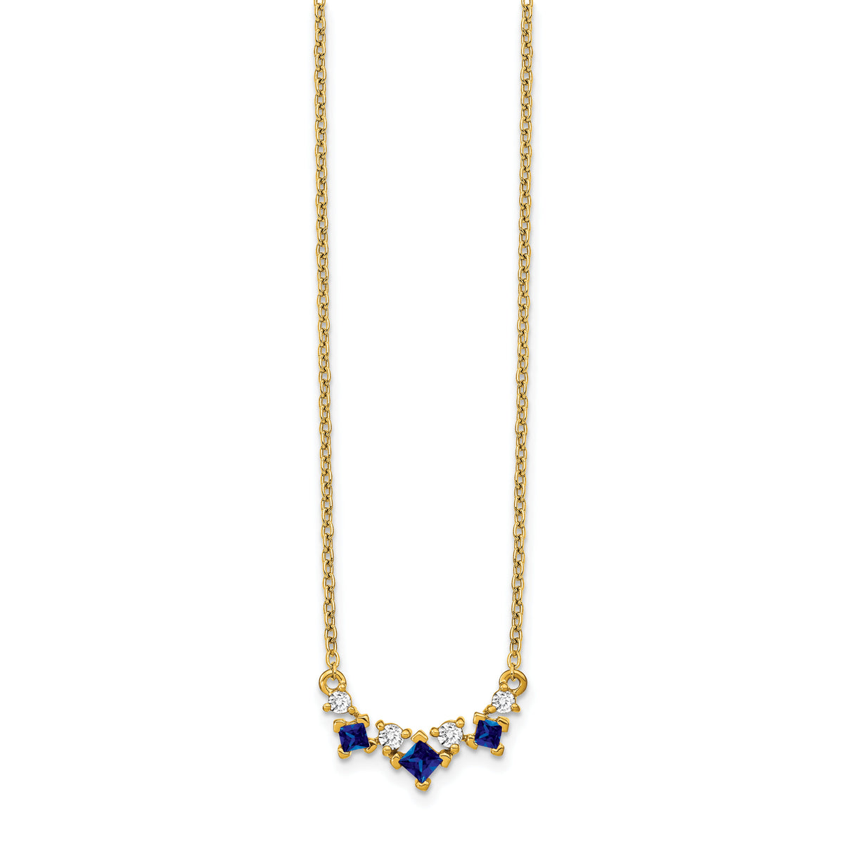 14k Sapphire and Diamond 18 inch Necklace-PM7178-SA-012-YA