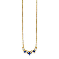 14k Sapphire and Diamond 18 inch Necklace-PM7178-SA-012-YA