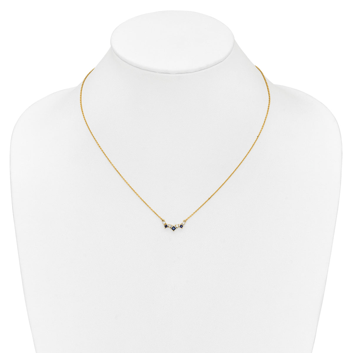 14k Sapphire and Diamond 18 inch Necklace-PM7178-SA-012-YA