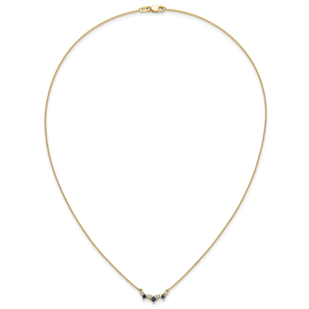 14k Sapphire and Diamond 18 inch Necklace-PM7178-SA-012-YA