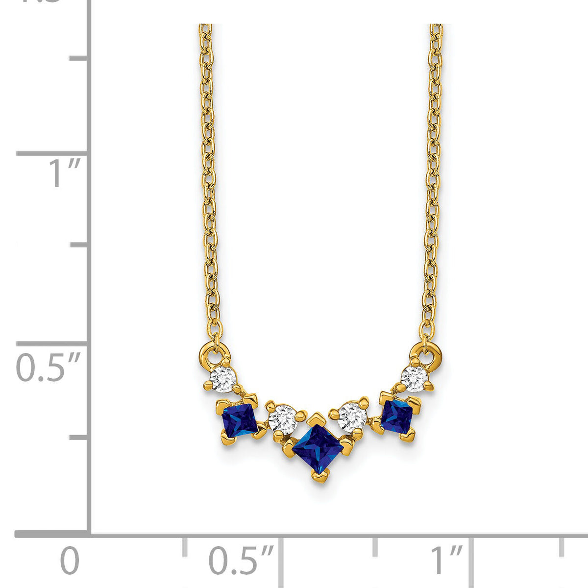 14k Sapphire and Diamond 18 inch Necklace-PM7178-SA-012-YA