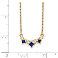 14k Sapphire and Diamond 18 inch Necklace-PM7178-SA-012-YA