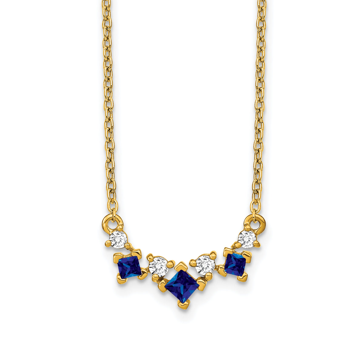 14k Sapphire and Diamond 18 inch Necklace-PM7178-SA-012-YA