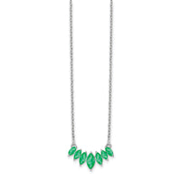 14k White Gold Marquise Emerald 18 inch Necklace-PM7179-EM-W