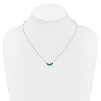 14k White Gold Marquise Emerald 18 inch Necklace-PM7179-EM-W