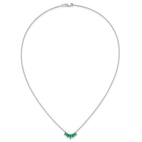 14k White Gold Marquise Emerald 18 inch Necklace-PM7179-EM-W