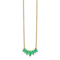 14k Marquise Emerald 18 inch Necklace-PM7179-EM-Y