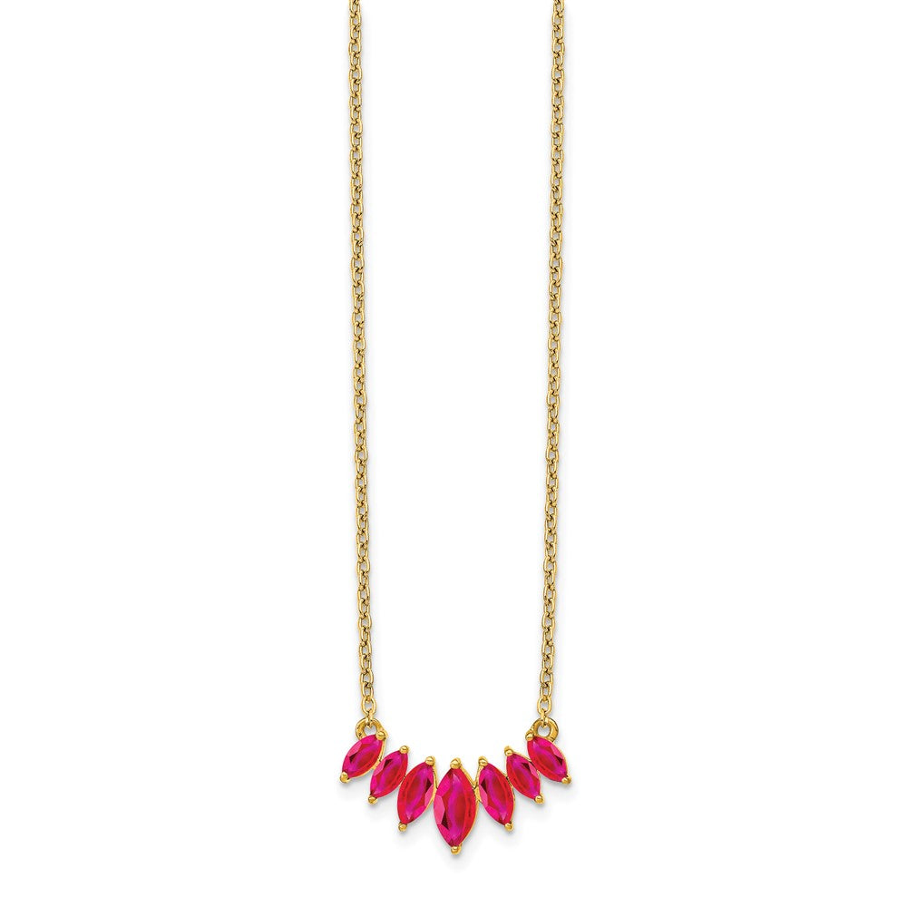 14k Marquise Ruby 18 inch Necklace-PM7179-RU-Y