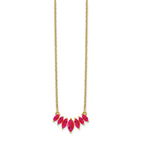 14k Marquise Ruby 18 inch Necklace-PM7179-RU-Y
