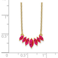 14k Marquise Ruby 18 inch Necklace-PM7179-RU-Y