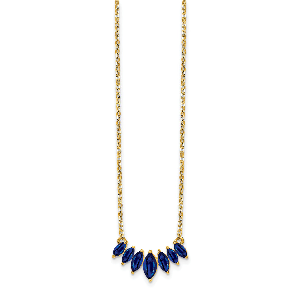 14k Marquise Sapphire 18 inch Necklace-PM7179-SA-Y
