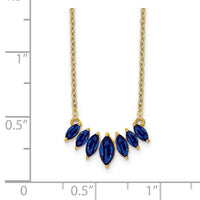 14k Marquise Sapphire 18 inch Necklace-PM7179-SA-Y