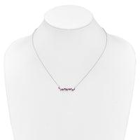 14k White Gold Ruby and Diamond 18 in. Bar Necklace-PM7180-RU-012-WA