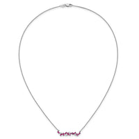14k White Gold Ruby and Diamond 18 in. Bar Necklace-PM7180-RU-012-WA