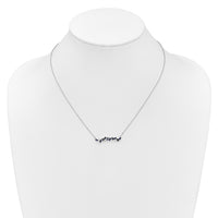14k White Gold Sapphire and Diamond 18 in. Bar Necklace-PM7180-SA-012-WA