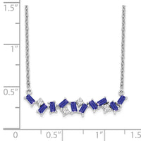 14k White Gold Tanzanite and Diamond 18 in. Bar Necklace-PM7180-TZ-012-WA