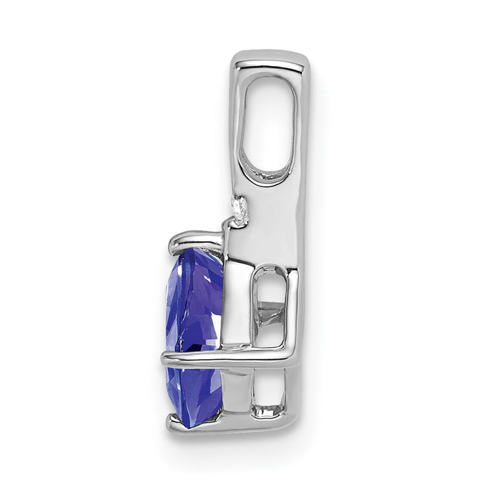 14k White Gold Cushion Tanzanite and Diamond Pendant-PM7183-TZ-001-WA