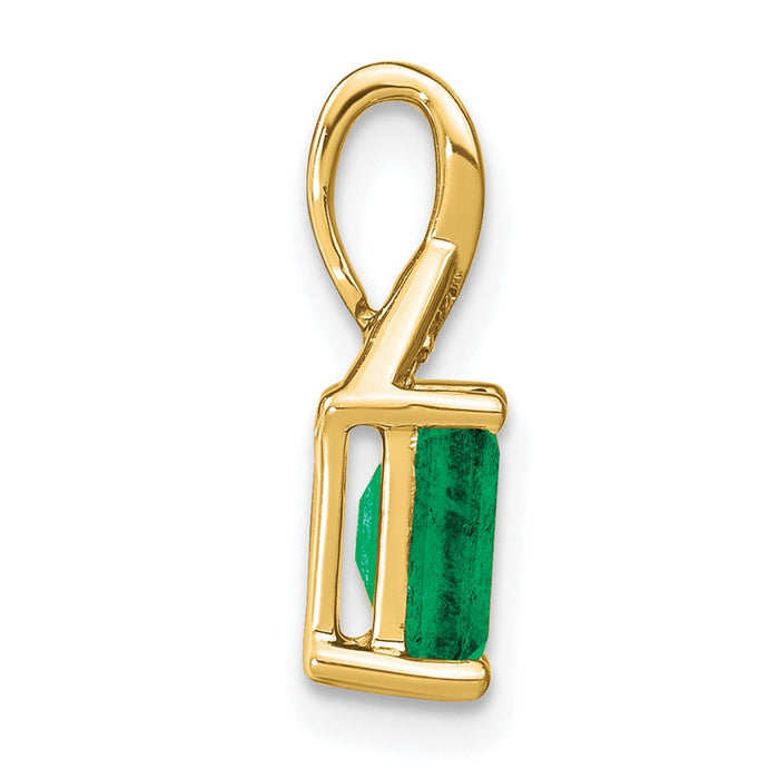 14k Rectangle Emerald and Diamond Pendant-PM7187-EM-002-YA