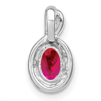 14k White Gold Oval Ruby and Diamond Pendant-PM7188-RU-004-WA