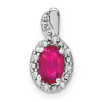14k White Gold Oval Ruby and Diamond Pendant-PM7188-RU-004-WA