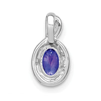 14k White Gold Oval Tanzanite and Diamond Pendant-PM7188-TZ-004-WA