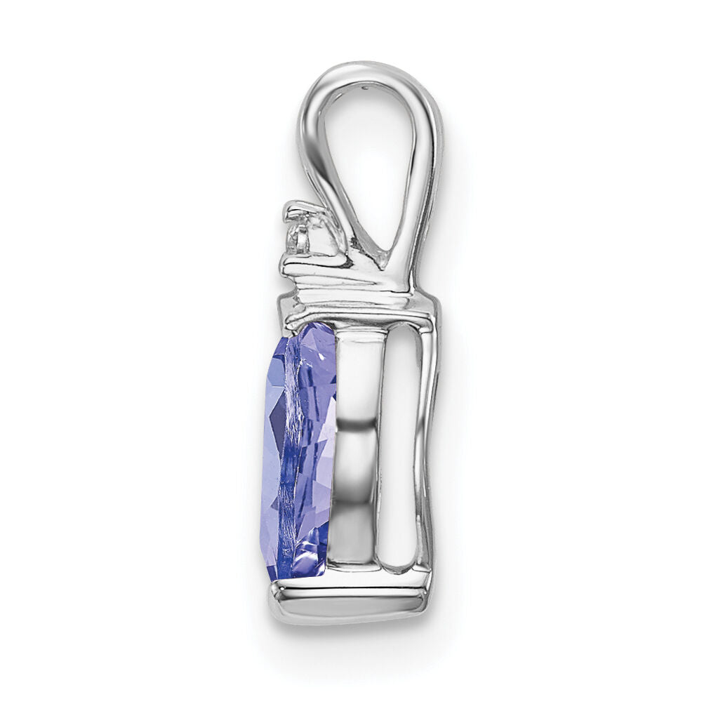 14k White Gold Pear Tanzanite and Diamond Pendant-PM7189-TZ-002-WA