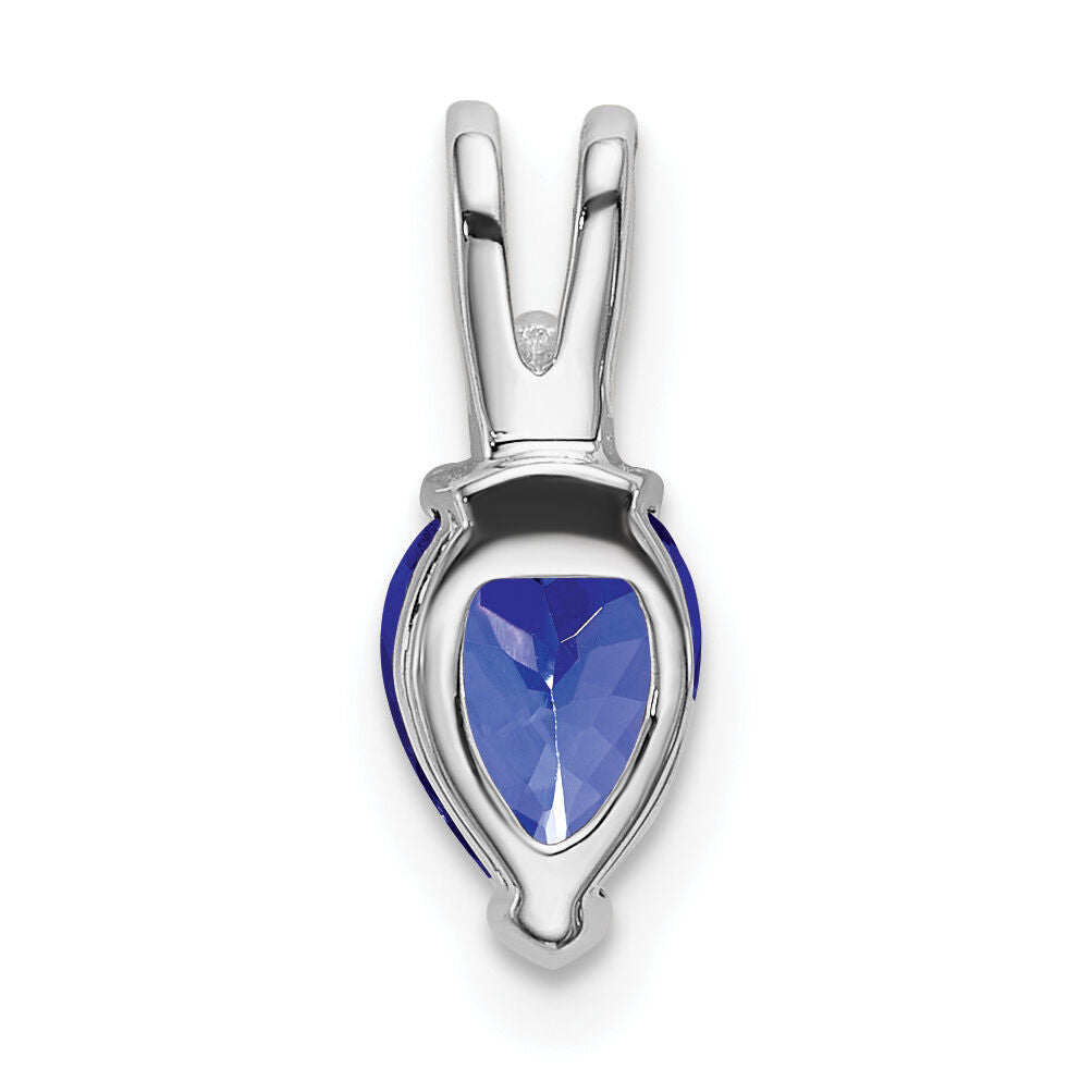 14k White Gold Pear Tanzanite and Diamond Pendant-PM7189-TZ-002-WA