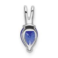 14k White Gold Pear Tanzanite and Diamond Pendant-PM7189-TZ-002-WA