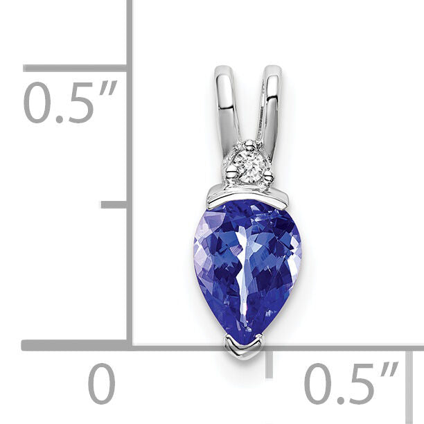 14k White Gold Pear Tanzanite and Diamond Pendant-PM7189-TZ-002-WA