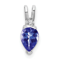 14k White Gold Pear Tanzanite and Diamond Pendant-PM7189-TZ-002-WA