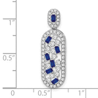 14k White Gold Sapphire and Diamond Oval Chain Slide-PM7195-SA-060-WA
