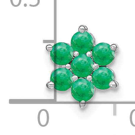 14k White Gold Emerald Floral Chain Slide-PM7199-EM-W