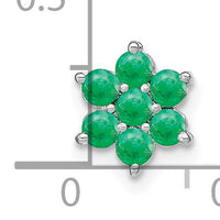 14k White Gold Emerald Floral Chain Slide-PM7199-EM-W