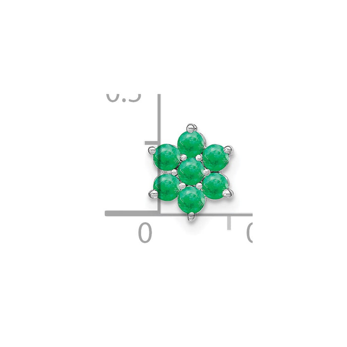 14k White Gold Emerald Floral Chain Slide-PM7199-EM-W