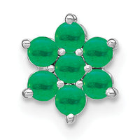 14k White Gold Emerald Floral Chain Slide-PM7199-EM-W
