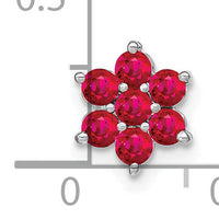 14k White Gold Ruby Floral Chain Slide-PM7199-RU-W